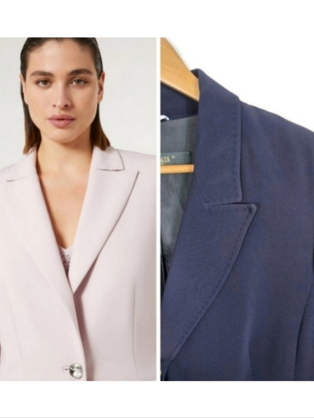 Marina Rinaldi Triacetate Cady Blazer One Button Navy Blue Women's 16 US